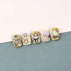 5D Embossed Crown Panda Nail Art Sticker Nail Transfer Sliders