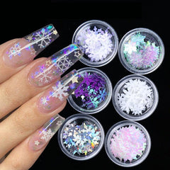 Snowflake Nail Glitter holographic flakes for DIY decoration