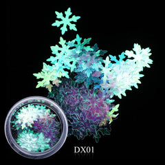 Snowflake Nail Glitter holographic flakes for DIY decoration