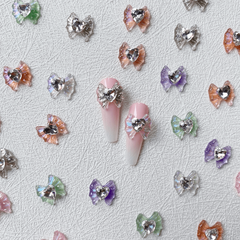 3D Resin Aurora Ribbon Bow Nail Decoration