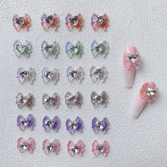 3D Resin Aurora Ribbon Bow Nail Decoration