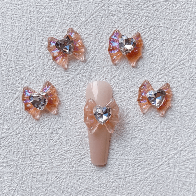 3D Resin Aurora Ribbon Bow Nail Decoration