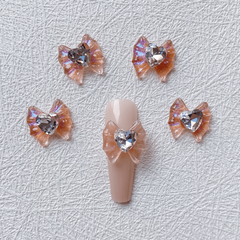 3D Resin Aurora Ribbon Bow Nail Decoration