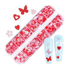 Butterfly Heart Shape Glitter Sequins Holographic Nail Sequin