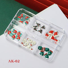 Christmas Nail Art Charms 3D Mixed Shapes with Rhinestones