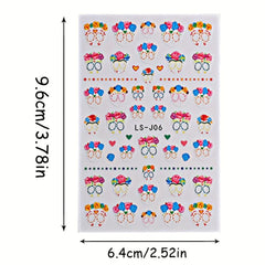 4pcs Halloween Nail Art Stickers Self Adhesive Decals Skull Bat Pumpkin Ghost