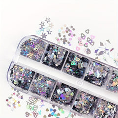 Holographic 3D Nail Art Flakes Confetti Glitter Sticker DIY