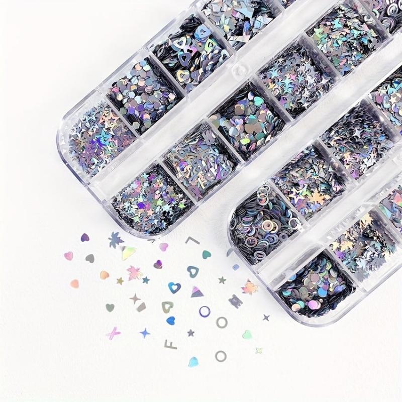 Holographic 3D Nail Art Flakes Confetti Glitter Sticker DIY