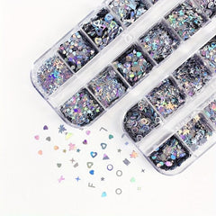Holographic 3D Nail Art Flakes Confetti Glitter Sticker DIY