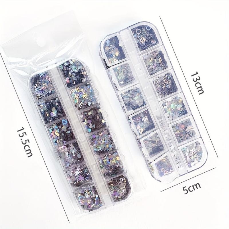 Holographic 3D Nail Art Flakes Confetti Glitter Sticker DIY