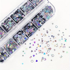 Holographic 3D Nail Art Flakes Confetti Glitter Sticker DIY