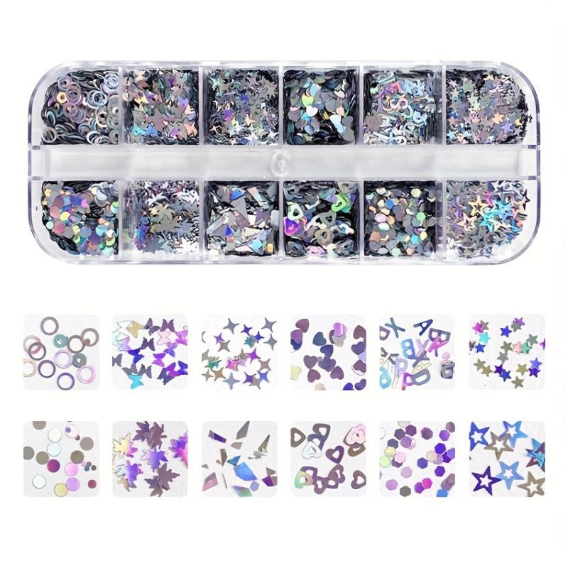 Holographic 3D Nail Art Flakes Confetti Glitter Sticker DIY