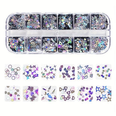 Holographic 3D Nail Art Flakes Confetti Glitter Sticker DIY