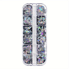 Holographic 3D Nail Art Flakes Confetti Glitter Sticker DIY