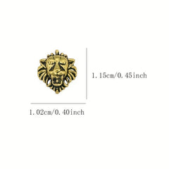 20pcs Nail Art Accessories Bronze/Silvery Lion Head Manicure DIY Decoration