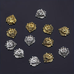 20pcs Nail Art Accessories Bronze/Silvery Lion Head Manicure DIY Decoration