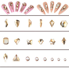 Nail Rhinestones Kit Champagne Gems