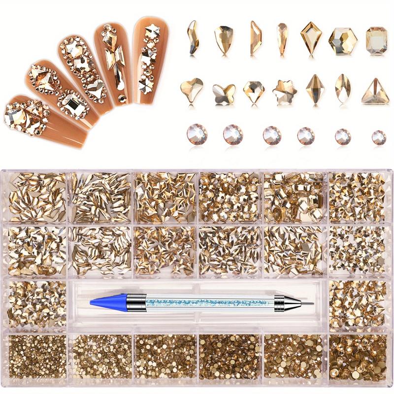 Nail Rhinestones Kit Champagne Gems