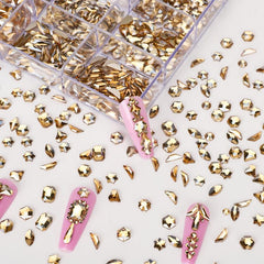 Nail Rhinestones Kit Champagne Gems