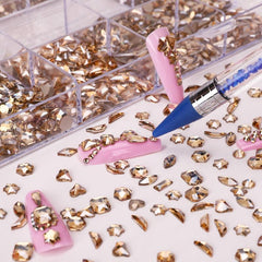 Nail Rhinestones Kit Champagne Gems