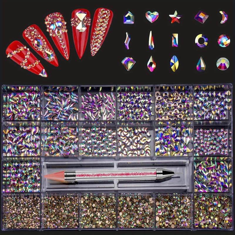 Nail Rhinestones Kit Champagne Gems