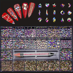 Nail Rhinestones Kit Champagne Gems