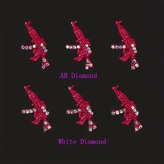 10pcs AK Gun Nail Art Charms With AB Rhinestones 3D Gun Nail Accessories