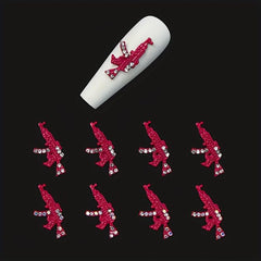 10pcs AK Gun Nail Art Charms With AB Rhinestones 3D Gun Nail Accessories
