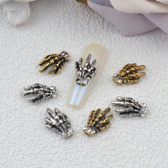 20 Pcs Halloween Rabbit Skeleton Nail Art Charms 3D Vintage Alloy
