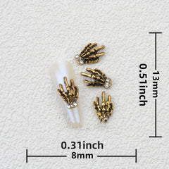 20 Pcs Halloween Rabbit Skeleton Nail Art Charms 3D Vintage Alloy