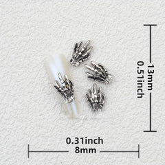 20 Pcs Halloween Rabbit Skeleton Nail Art Charms 3D Vintage Alloy