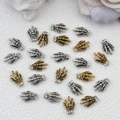 20 Pcs Halloween Rabbit Skeleton Nail Art Charms 3D Vintage Alloy