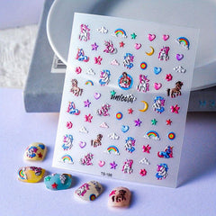 5D Embossed Pug Nail Art Sticker Self Adhesive Nail Decals