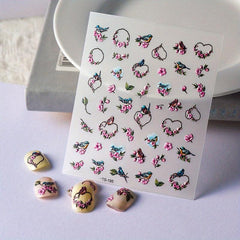 5D Embossed Pug Nail Art Sticker Self Adhesive Nail Decals