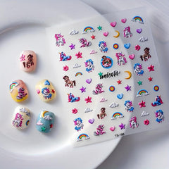 5D Embossed Pug Nail Art Sticker Self Adhesive Nail Decals