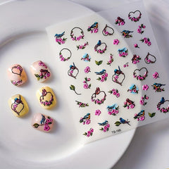 5D Embossed Pug Nail Art Sticker Self Adhesive Nail Decals
