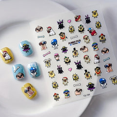5D Embossed Pug Nail Art Sticker Self Adhesive Nail Decals