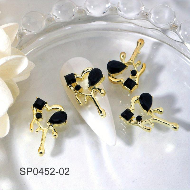 10 Pcs Heart LOVE Nail Art Stud Rhinestones Crystal Sequins 3D Colorful Charms