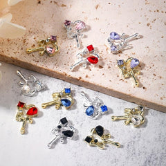 10 Pcs Heart LOVE Nail Art Stud Rhinestones Crystal Sequins 3D Colorful Charms