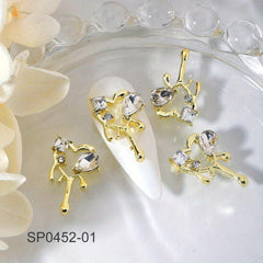10 Pcs Heart LOVE Nail Art Stud Rhinestones Crystal Sequins 3D Colorful Charms
