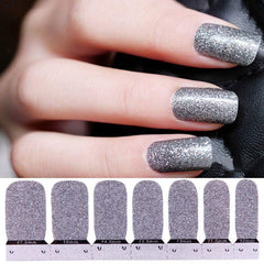 Glitter Nail Polish Strips Self Adhesive Press On Nail Stickers, Full Nail Wraps