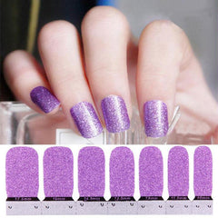 Glitter Nail Polish Strips Self Adhesive Press On Nail Stickers, Full Nail Wraps
