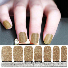 Glitter Nail Polish Strips Self Adhesive Press On Nail Stickers, Full Nail Wraps