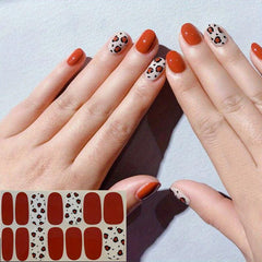Leopard Nail Polish Stickers Self Adhesive Manicure Kit