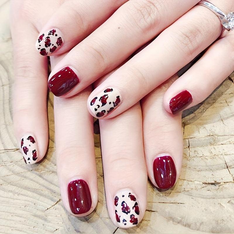 Leopard Nail Polish Stickers Self Adhesive Manicure Kit