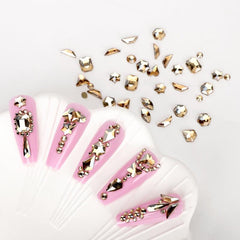 200pcs Champagne Rhinestones for Nail Art and DIY Decor