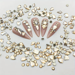 200pcs Champagne Rhinestones for Nail Art and DIY Decor