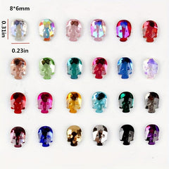 10 pcs Halloween Nail Rhinestones Skull Shape Glass Stones DIY Nail Decoration