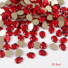 10 pcs Halloween Nail Rhinestones Skull Shape Glass Stones DIY Nail Decoration