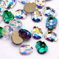 10 pcs Halloween Nail Rhinestones Skull Shape Glass Stones DIY Nail Decoration